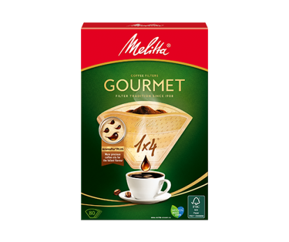 Фильтры для кофеварок Melitta GOURMET №4 коричневые 3 аромазоны 80 штук