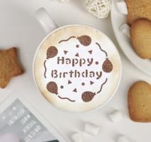 Трафарет для кофе и выпечки День рождения диаметр 8,5 см