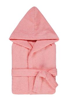 Халат детский махровый с капюшоном Розовый 104-110