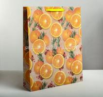 Пакет 40*31*9 см Апельсины крафт