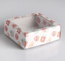 Коробка-окно 14,5*14,5*6 см Подарки-бантики 