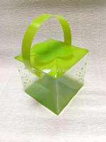 Коробка куб прозрачный салатовый 10*10*10 см