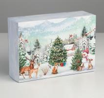 Коробка новогодняя подарочная Сказочный подарок 16*23*7,5 см