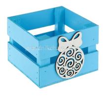 Шкатулка деревянная ящик реечный Шарик 13*13*9 см голубой