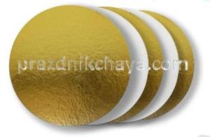 Подложка круг золото-жемчуг диаметр 18 см усиленная 3,2 мм