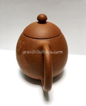 Чайник глиняный с гравировкой 280 мл ручной работы